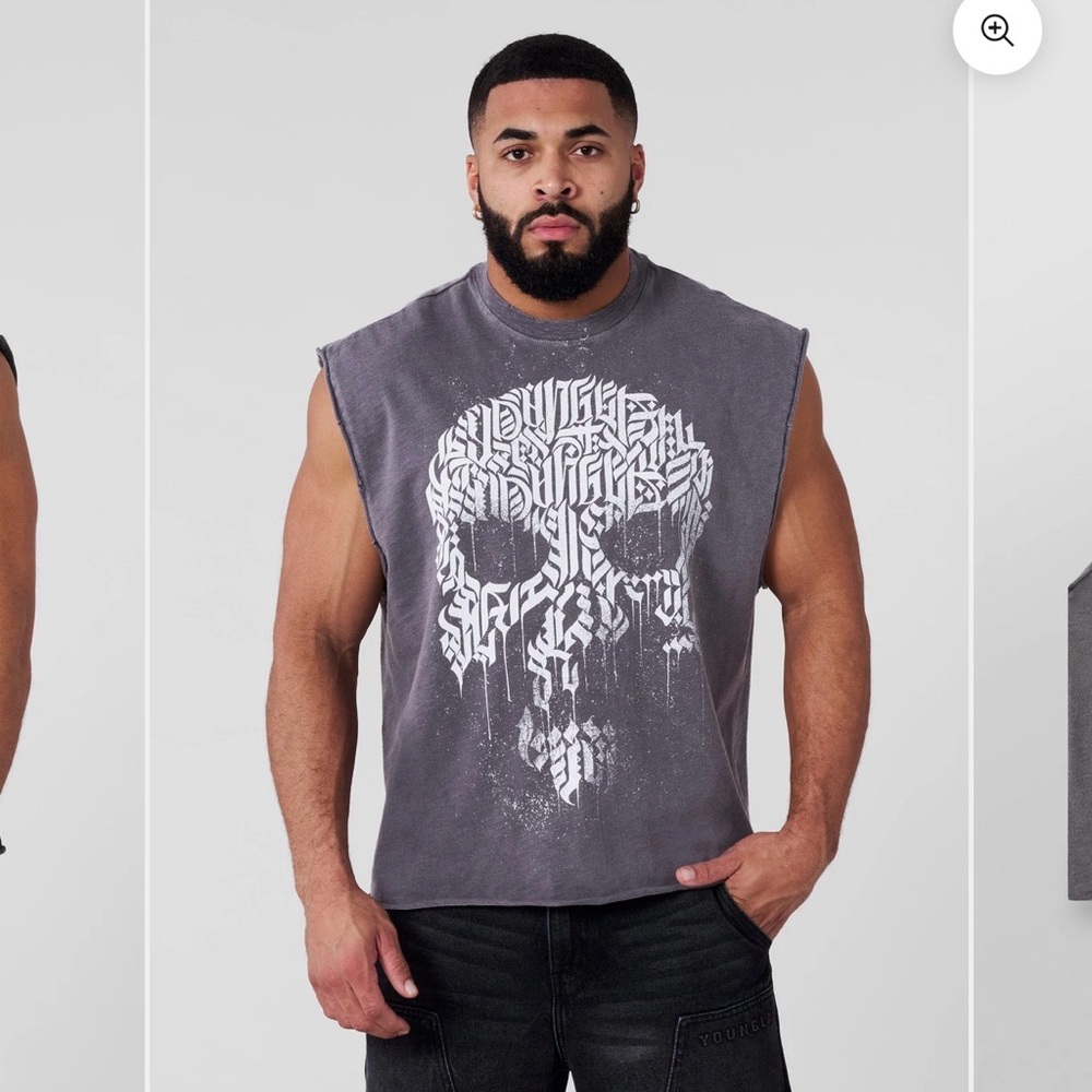 YoungLA 3058 Slayer Grey Wash Cut Off